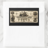 1853 Cochituate 50 Dollar Note Rechteckiger Aufkleber (Tasche)