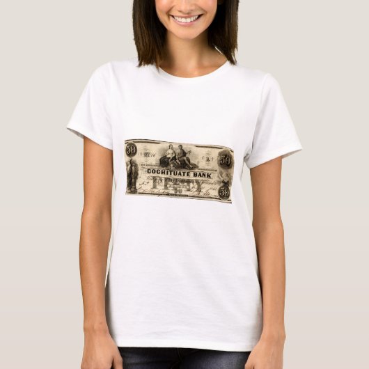 1853 Cochituate 50 Dollar Note T-Shirt (Vorderseite)