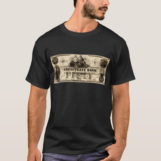 1853 Cochituate 50 Dollar Note T-Shirt (Vorderseite)