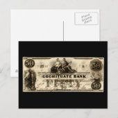 1853 Cochituate Fünfzig-Dollar-Note Postkarte (Vorne/Hinten)