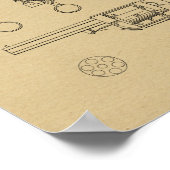 1854 Gun Revolver Patent Art Zeichnend Print Poster (Ecke)