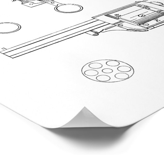 1854 Gun Revolver Patent Art Zeichnend Print Poster (Ecke)