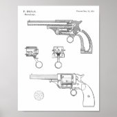 1854 Gun Revolver Patent Art Zeichnend Print Poster (Vorne)