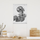 1854 Vintage Head & Neck Arteries Anatomy Print Poster (Küche)