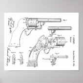 1855 Gun Revolver Patent Art Zeichnend Print Poster (Vorne)