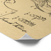 1855 Gun Revolver Patent Art Zeichnend Print Poster (Ecke)