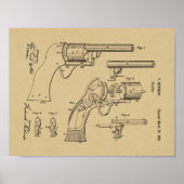 1855 Gun Revolver Patent Art Zeichnend Print Poster (Vorne)