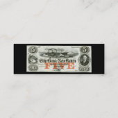 1855 New Haven Five Dollar Note Mini Visitenkarte (Rückseite)