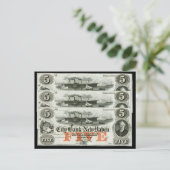 1855 New Haven Five Dollar Note Postkarte (Stehend Vorderseite)