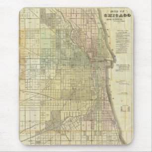 1857 Karte von Chicago Illinois Mousepad