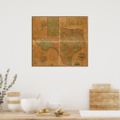 1857 Karte von Texas Poster (Küche)