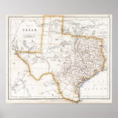 1857 Texas Map Poster (Vorne)