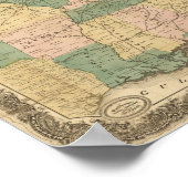 1858 Antique Rail Map der Vereinigten Staaten Poster (Ecke)