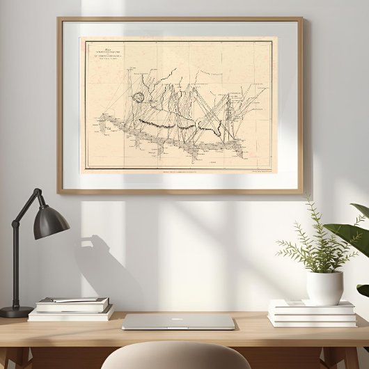 1858 Col. Waugh Everest & Deodanga Map Poster