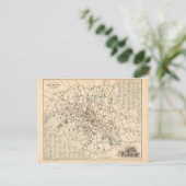 1858 Karte: Itineraire des Omnibus dans Paris Fran Postkarte (Stehend Vorderseite)