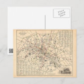 1858 Karte: Itineraire des Omnibus dans Paris Fran Postkarte (Vorne/Hinten)