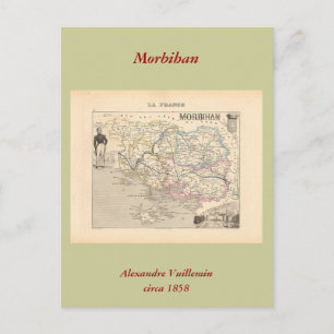1858 Karte von Morbihan-Abteilung, Frankreich