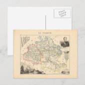 1858 Map of Ariege Department, Frankreich Postkarte (Vorne/Hinten)