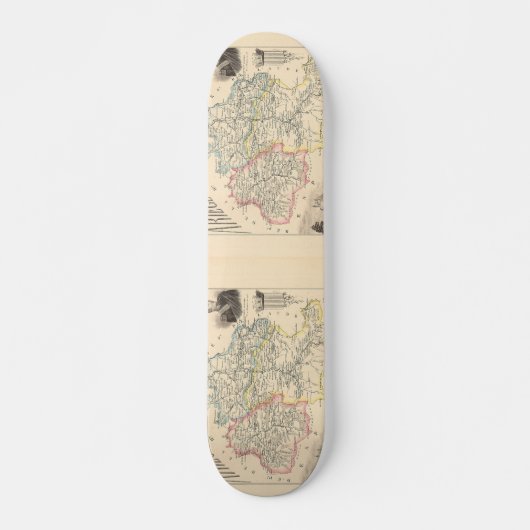 1858 Map of Ariege Department, Frankreich Skateboard (Vorne)