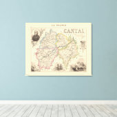 1858 Map of Cantal Department, France Poster Leinwanddruck (Insitu (Holzboden))