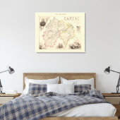 1858 Map of Cantal Department, France Poster Leinwanddruck (Insitu (Schlafzimmer))