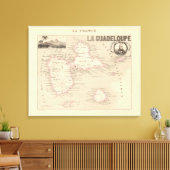 1858 Map of Guadeloupe Department, France Poster Leinwanddruck (Insitu (Wohnzimmer))