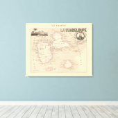 1858 Map of Guadeloupe Department, France Poster Leinwanddruck (Insitu (Holzboden))