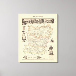 1858 Map of Mayenne Department, France Poster Leinwanddruck