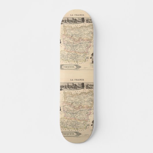 1858 Map of Mayenne Department, Frankreich Skateboard (Vorne)