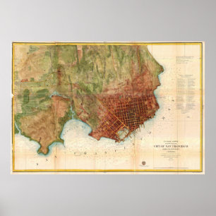 1859 Coast Survey Map of San Francisco Poster
