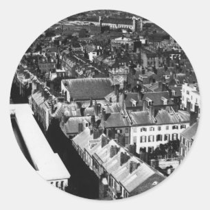 1859:  Die Stadt Boston, Massachusetts Runder Aufkleber