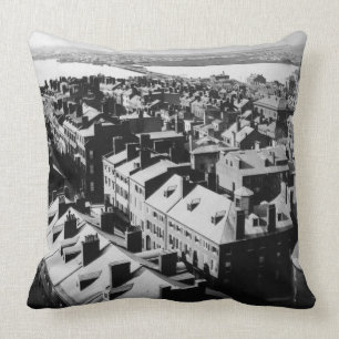 1859: Die Stadt von Boston, Massachusetts Kissen