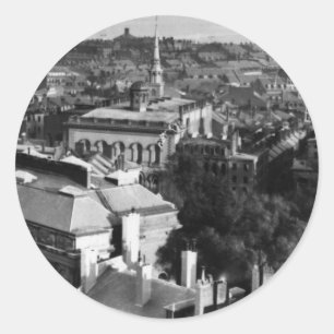 1859: Eine Ansicht von Boston schauend Süd Runder Aufkleber