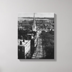 1859:  Eine Ansicht von Boston vom Staats-Haus Leinwanddruck