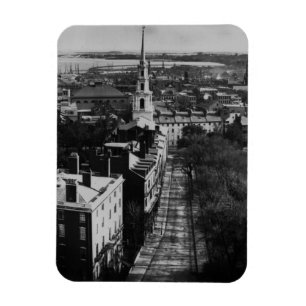 1859:  Eine Ansicht von Boston vom Staats-Haus Magnet