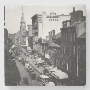1859:  Verkehr und Geschäfte auf Washington-Straße Steinuntersetzer