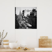 1859: Verkehr und Geschäfte in der Washington Stre Poster (Küche)