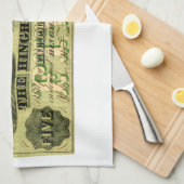 1860 Hingham Massachusetts 5 Dollar Note Geschirrtuch (Viertel Falte)