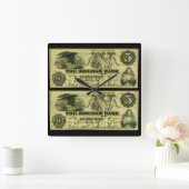 1860 Hingham Massachusetts 5 Dollar Note Quadratische Wanduhr (Zuhause)