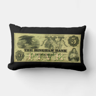 1860 Hingham Massachusetts Fünf-Dollar-Note Lendenkissen