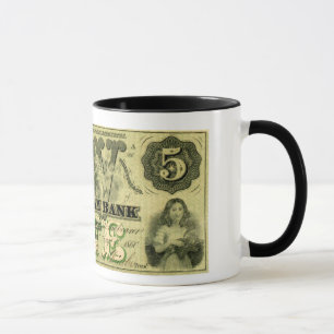 1860 Hingham Massachusetts Fünf-Dollar-Note Tasse