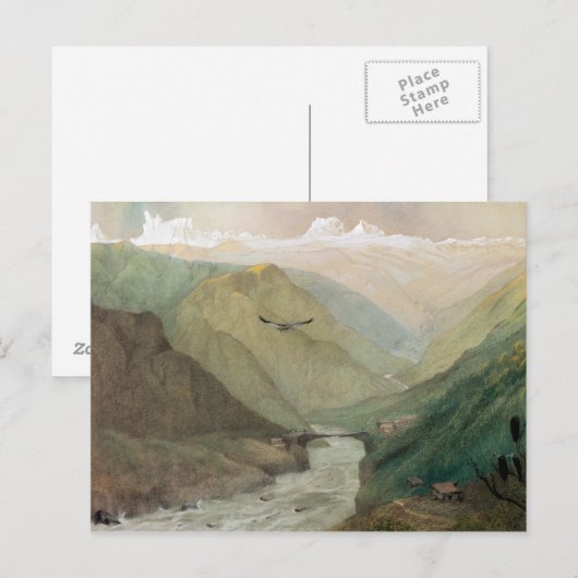 1860, Kaschmir Postkarte (Vorne/Hinten)