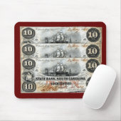 1860 South Carolina Zehn Dollar Note Mousepad (Mit Mouse)