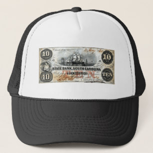 1860 South Carolina Zehn Dollar Note Truckerkappe