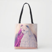 1861 Französische Modeplatte Hochzeitskleid Tasche (Vorderseite)