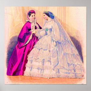 1861 Französischer Modeschild Hochzeitsgott Poster