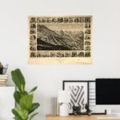 1861 Virginia City NV Birds Eye Panoramablick Kart Poster (Heimbüro)