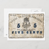 1863 South Carolina 5 Cent Hinweis Postkarte (Vorne/Hinten)