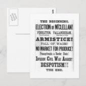 1864 Präsidentschaftswahl Postkarte (Vorne/Hinten)