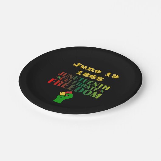 1865 feiert Freiheit und Solidarität Pappteller (Schrägansicht)